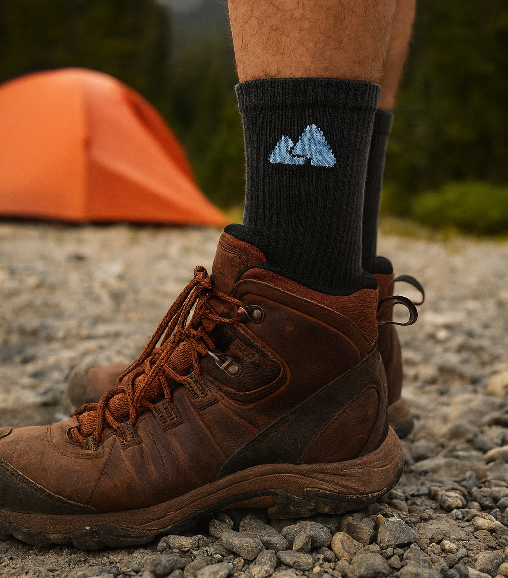 Black Merino Wool Hiking Socks | Winter Trekking | Unisex