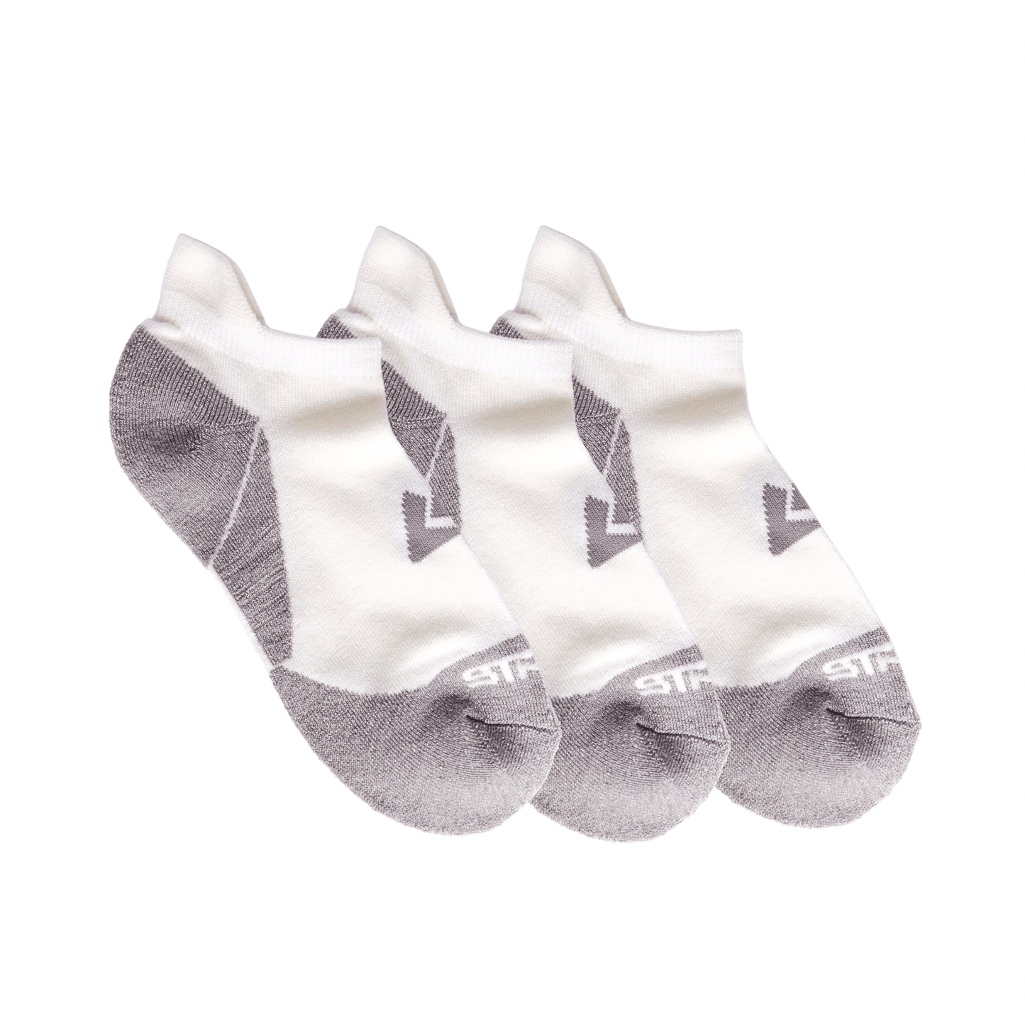 3 pack of ankle socks white and grey 